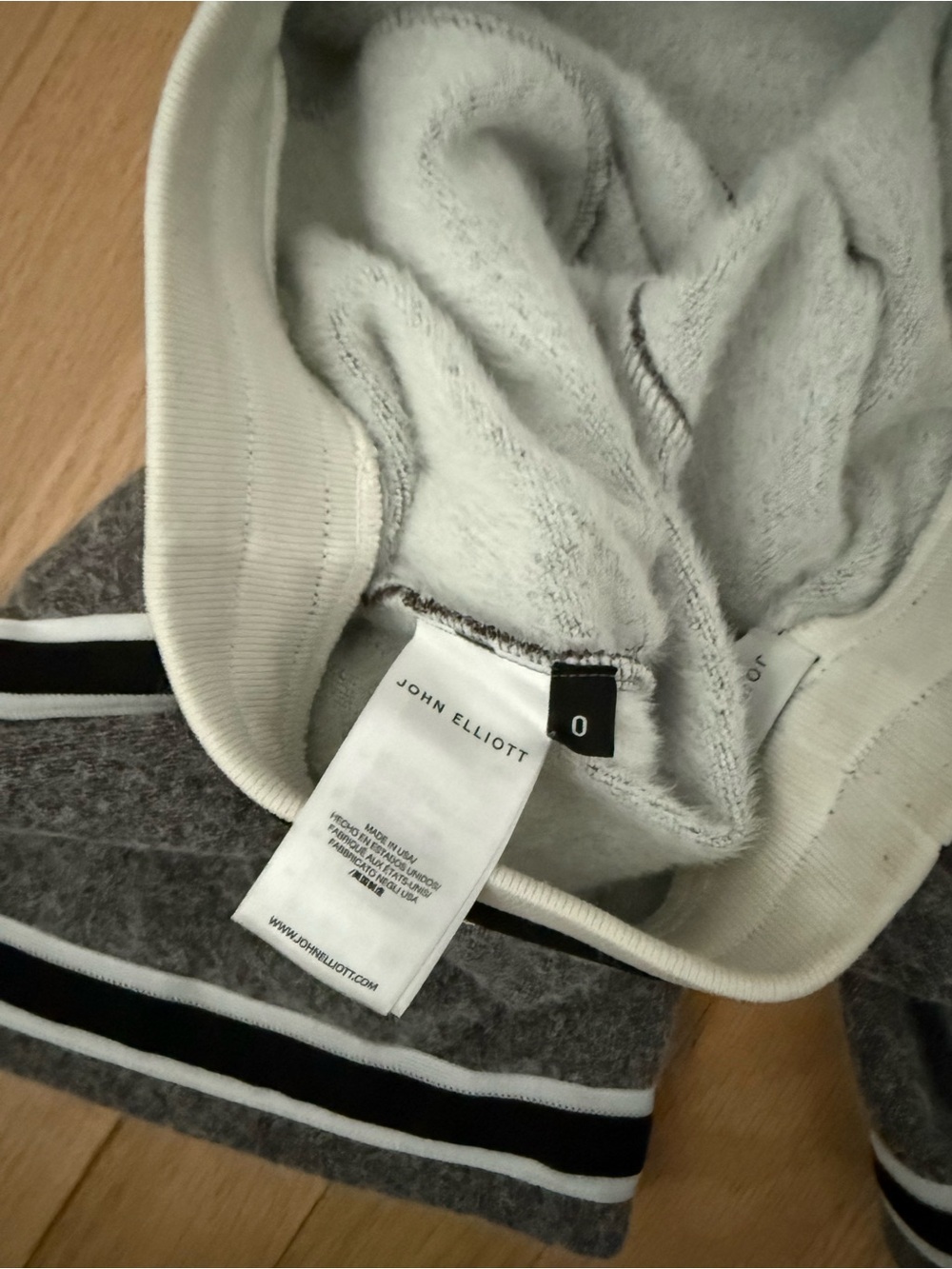 John Elliott thick winter sweatpant Athletic Drawstring Shorts with Striped Trim - Picture 5 of 6